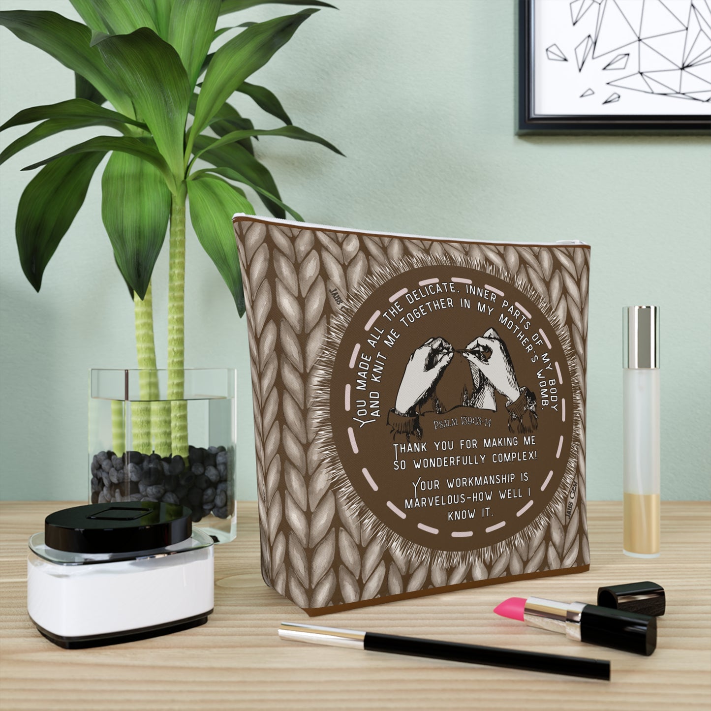 Travel/Cosmetic Pouch Inspired by Psalm 139:13-14